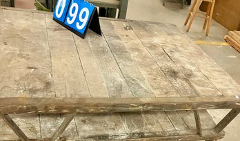 4th Of 4 Warehouse Antique Wood And Iron Rack Platform Pallets