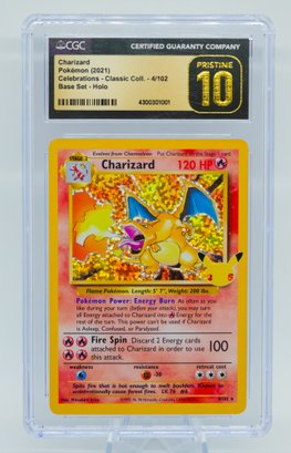 INCREDIBLE CHARIZARD CELEBRATIONS SET HOLOGRAPHIC GRADED CGC 10 PRISTINE (HIGHEST POSSIBLE GRADE)!!!