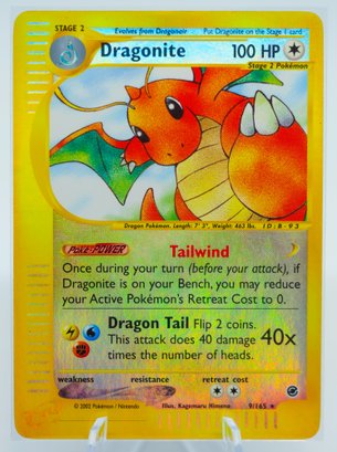 DRAGONITE Reverse Foil E-Reader Set Pokemon Card!!
