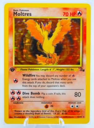 STUNNING 1ST ED MOLTRES Fossil Set Holographic Pokemon Card!!!!