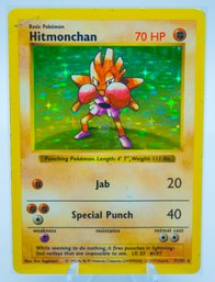 HITMONCHAN SHADOWLESS Base Set Holographic Pokemon Card!!!