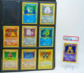 PKMN MASTER! SHADOWLESS & UNLIMITED BASE SETS (FULL HOLO & FULL SET Respectively) In Vintage Binder!!!