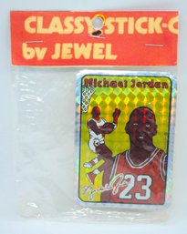 RAREST MICHAEL JORDAN??? SEALED JEWEL 1985 PRISM STICK-ON VENDING CARD!!!!
