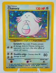 CHANSEY Base Set Holographic Pokemon Card!