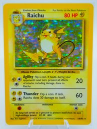 RAICHU Base Set Holographic Pokemon Card!!