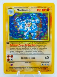 1st Edition MACHAMP Base Set Holographic Pokemon Card!!