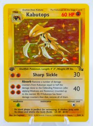 1ST ED KABUTOPS Fossil Set Holographic Pokemon Card!!