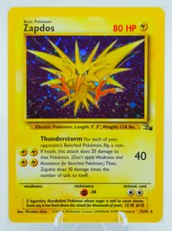 ZAPDOS *COSMOS FOIL* Fossil Set Holographic Pokemon Card!!