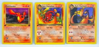 1ST ED DARK CHARIZARD & PRE-EVOLUTIONS Team Rocket Set Pokemon CardS!!
