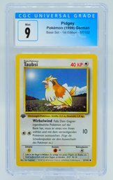 1ST ED CGC 9 Mint PIDGEY (GERMAN) Base Set Pokemon Card!!