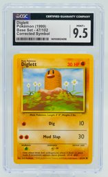 CGC 9.5 DIGLETT 'corrected Symbol' Graded Pokemon Card!!