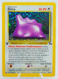 1ST ED DITTO (ITALIAN!) Fossil Set Holographic Pokemon Card!!!!