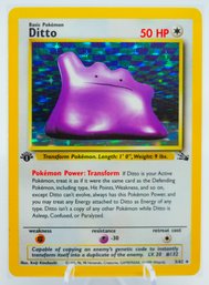 1ST ED DITTO Fossil Set Holographic Pokemon Card!!!!