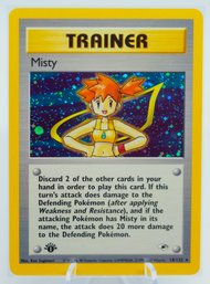 1ST ED MISTY Gym Heroes Set Holographic Trainer Pokemon Card!!!! (2)