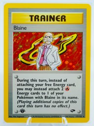 1ST ED BLAINE Gym Challenge Set Holographic Trainer Pokemon Card!!!! (2)