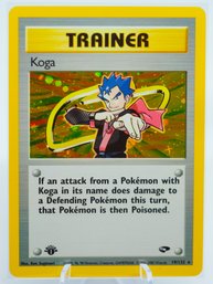 1ST ED KOGA Gym Challenge Set Holographic Trainer Pokemon Card!!!! (1)