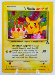 HAPPY BIRTHDAY PIKACHU Early Black Star Holographic Pokemon Card!!!!