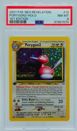 Wow! PSA 8 NM-MT 1ST ED PORYGON 2 Neo Revelation Holographic Pokemon Card!!!!