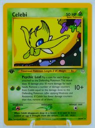 STUNNING 'CRACKED' PSA 9 MINT 1ST ED CELEBI Neo Revelation Pokemon Card!!!!