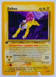 'CRACKED' PSA 9 MINT 1ST ED RAIKOU RARE Non-holo Neo Revelation Pokemon Card!!!!