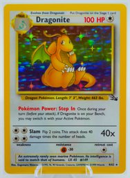 SUPER CLEAN DRAGONITE Fossil Set Holographic Pokemon Card!!