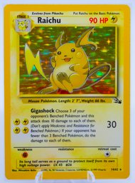 RAICHU Fossil Set Holographic Pokemon Card!!