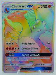 UNREAL CHARIZARD GX RAINBOW FOIL FULL ART BURNING SHADOWS Set Modern Pokemon Card!!!