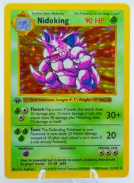 1ST ED NIDOKING SHADOWLESS Base Set Holographic Pokemon Card!!