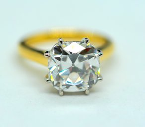 JAWDROPPING 4.6 CARAT ANTIQUE CUSHION F COLOR VS1 CLARITY SIZE 5.25 IGI CERTIFIED DIAMOND RING!!!!!