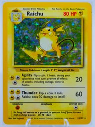 RAICHU Base Set Holographic Pokemon Card!!