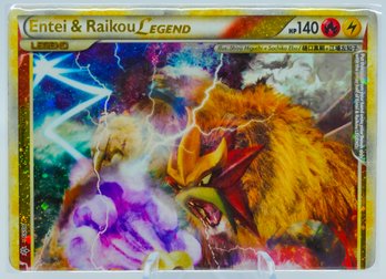 ENTEI & RAIKOU (top) UNLEASHED SET FULL HOLOGRAPHIC POKEMON CARD!!