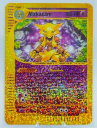 Rare ALAKAZAM JUMBO BOX TOPPER EXPEDITION SET REVERSE HOLOGRAPHIC POKEMON CARD!!!!