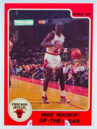 INCREDIBLE MICHAEL JORDAN STAR '86 1985-ROOKIE-OF-THE-YEAR BASKETBALL CARD! Guaranteed Authentic