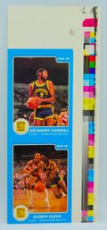 SLEEPY FLOYD & JOE BARRY CARROLL 1986 STAR BASKETBALL CARD UNCUT SHEET SECTION!!!!!!!