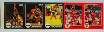 Superb SPURS AND BULLS 1986 STAR BASKETBALL CARD UNCUT SHEET SECTION!!!!!!!