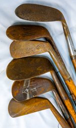 Lot Of Antique (wooden Shaft) Irons!!