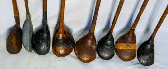 Lot Of Antique (wooden Shaft) Drivers, Irons & Putters!! (2)