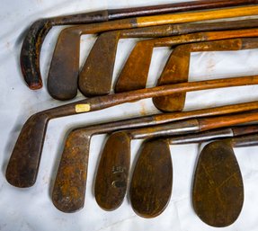 Incredible Lot Of Antique (wooden Shaft) Irons & Putters! (5)