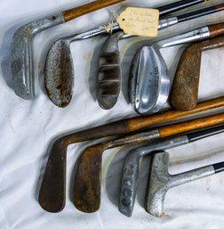 Incredible Lot Of Antique (wooden Shaft) Irons & Putters! (6)