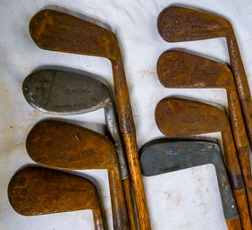Incredible Lot Of Antique (wooden Shaft) Irons & Putters! (7)