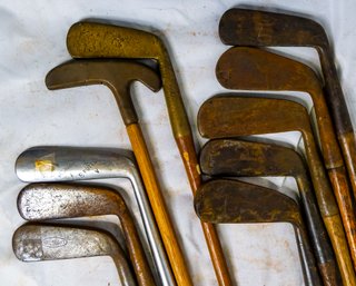 Incredible Lot Of Antique (wooden Shaft) Putters!!