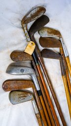 Fantastic Group Of Antique (wooden Shaft) Irons & Putters!! (14)