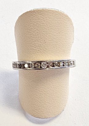 Vintage Sterling Silver DIAMOND Channel Set Band .28 Ct Tw  SIZE 7