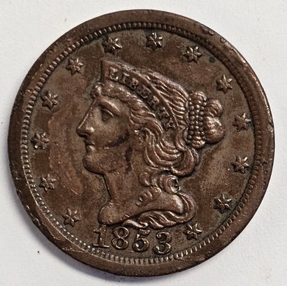 1853 Braided Hair Half Cent