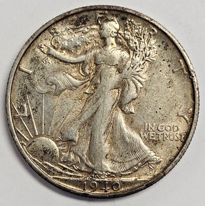 1940 S Walking Libery Half Dollar .900 Silver