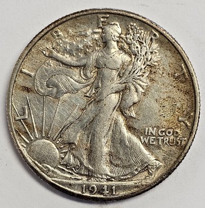 1941 D Walking Libery Half Dollar .900 Silver