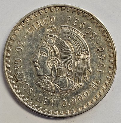 1948 .900 Silver 5 Pesos SILVER COIN 1.060OZ 'eSTADOS UNIDOS MEXICANOS'