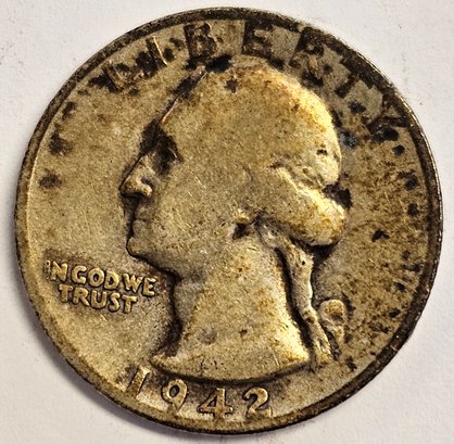 1942 S Washington Quarter .900 Silver