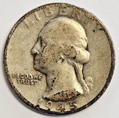 1945 D Washington Quarter .900 Silver