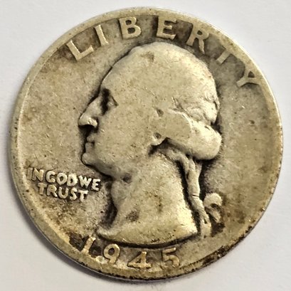 1945 S Washington Quarter .900 Silver